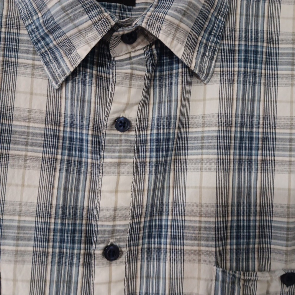 J. Ferrar‎ Shirt Men 2XL Tall Blue Short Sleeve Button Up Cotton - Picture 7 of 13